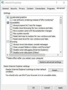 optimize internet explorer settings
