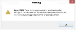 QuickBooks error 1723