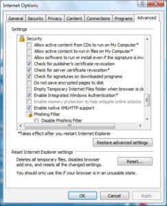 Check internet explorer settings - QuickBooks error 15311