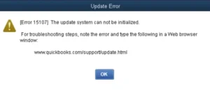 QuickBooks error 15107