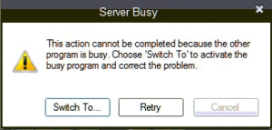 Quickbooks server busy error